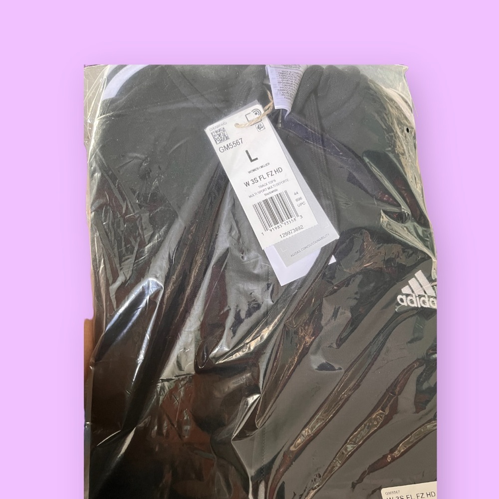 ADIDAS Essentials Fleece 3-Stripes Full-Zip Hoodie. Women’s L - Picture 6 of 6